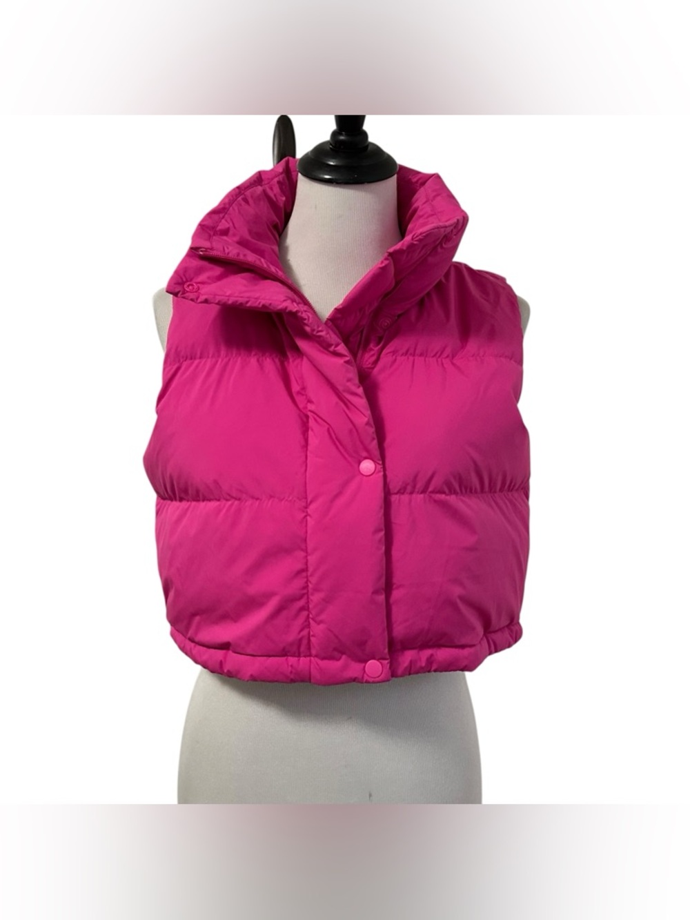 Lululemon Womens Wunder Puff Cropped Vest Down Puffer Sz 4 Pink No Hood